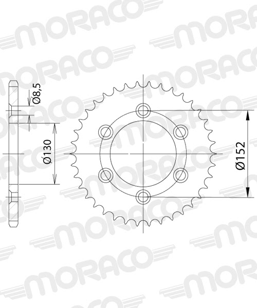 Couronne acier – Aprilia RXV450, RXV550, SXV550 (2006–2014) – Supersprox CI40048