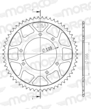 Couronne acier 60 dents Peugeot XP6 Supermoto Top Road 50 (2007-2013) – Supersprox CK10360