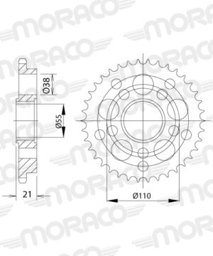 Couronne acier 525 – 41 dents Ducati 796 Hypermotard B101 – Supersprox CL60541