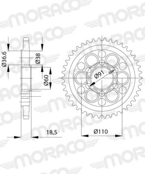 Couronne acier 39 dents Ducati 1199 Panigale R (Pas 525) – Supersprox CL80139