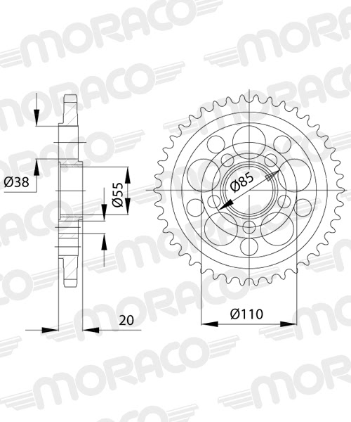 Couronne acier 42 dents Ducati Supersport 1000 DS – Supersprox CL61042