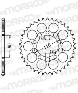 Couronne acier 530 – 36 dents Honda CB450 Nighthawk G (PC05) Supersprox CA40536