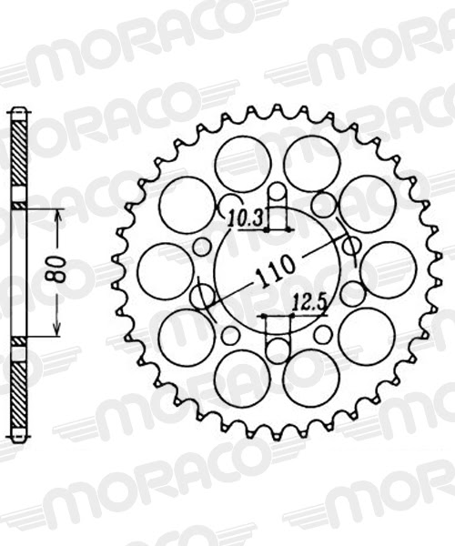 Couronne acier Pas 530 – 45 dents – Supersprox CA40545