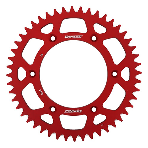 Couronne aluminium 48 dents pour KTM / Husqvarna – Supersprox RAL-8000:48 Rouge