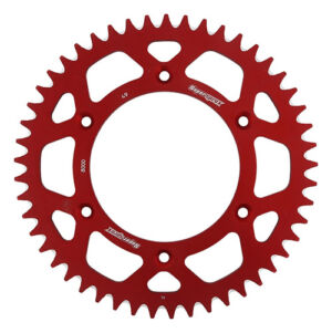 Couronne aluminium KTM Husqvarna Honda 49 dents – Supersprox RAL-8000:49 Rouge