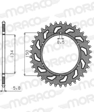 Couronne aluminium 48 dents – Kawasaki KDX250/KX250/KX125 1990-2010 – Supersprox AH20648