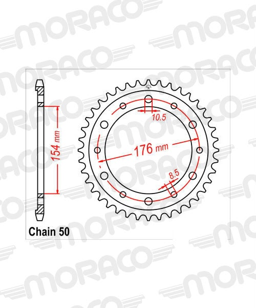 Couronne acier 45 dents – Supersprox CA61045 – Haute résistance & longévité