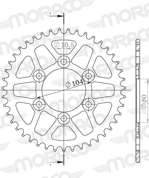 Couronne aluminium 47 dents – KTM, Husqvarna, Honda HM – Supersprox AH61047