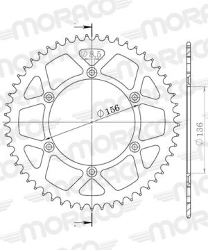 Couronne 49 dents Supersprox – Gas Gas EC250 / Sherco SE-R / Suzuki DR-Z 250 – 1996 à 2024 – Réf CE206SN49