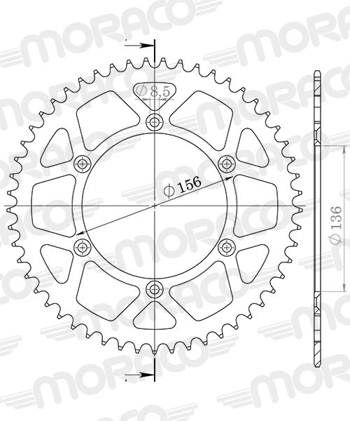 Couronne 48 dents Supersprox – Beta RR498 2012, Gas Gas EC/MC, Husqvarna, Sherco – CE206SN48