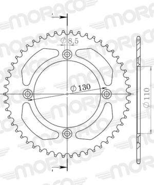 Couronne Honda CR85 2005–2008 – 49 dents – Supersprox Stealth CA104SN49