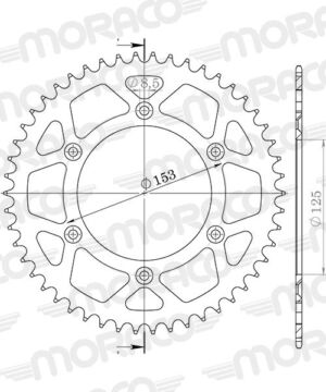 Couronne 48 dents Supersprox | Beta 300RR / Honda CRF / XR – 1990 à 2024 (CA212SN48)