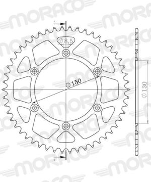 Couronne 49 dents – Fantic XXF 450 / Yamaha YZ WR (1999–2024) – Supersprox CA304SR49