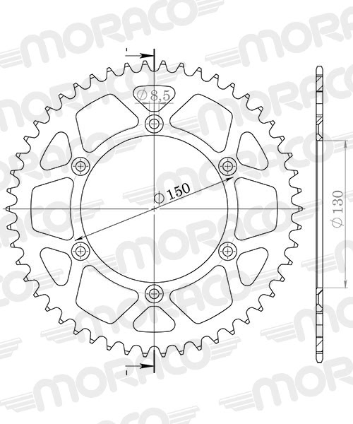 Couronne Stealth 49 dents – Fantic XXF 450 / Yamaha YZ WR (2002-2024) – Supersprox CA304SN49