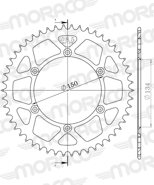Couronne 50 dents Kawasaki KLX / KX250 / KX450 (1996–2024) – Supersprox Stealth CG204SN50