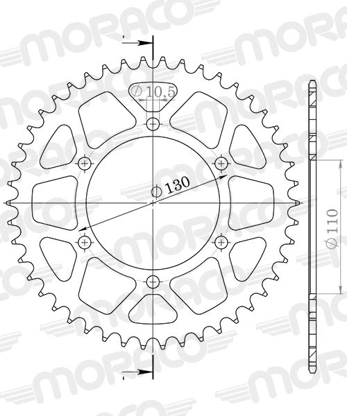 Couronne aluminium 42 dents Kawasaki ER-5 Twister 500 1997-2006 – Supersprox AD812X42