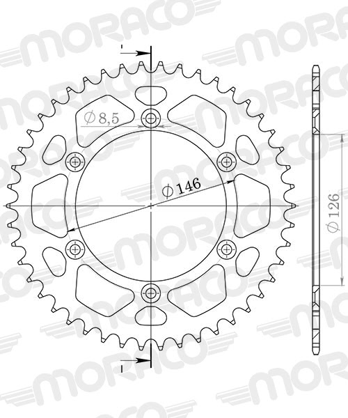 Couronne 51 dents Suzuki RM125 1988–2013 / RMX450 2010–2015 – Supersprox CE203SN51