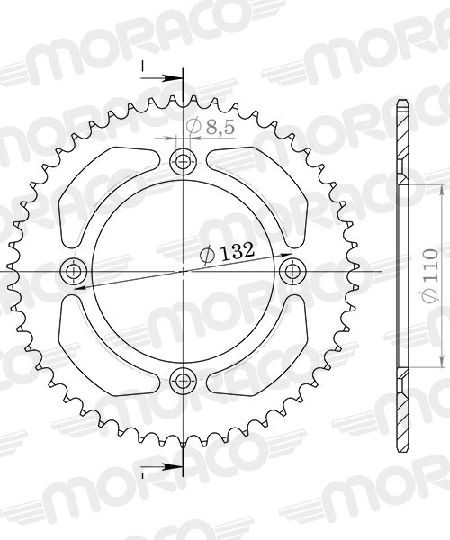 Couronne 46 dents moto – Gas Gas MC85 / Husqvarna TC 85 / KTM SX85 2003-2024 – Supersprox