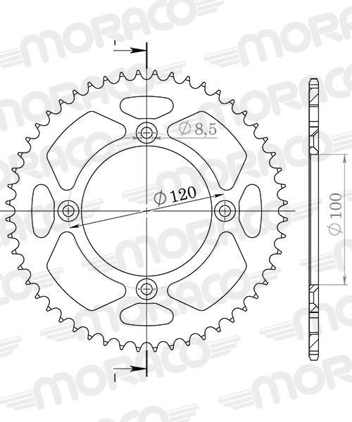 Couronne 48 dents Suzuki RM80 / Yamaha YZ85 (1989–2012) – Supersprox CE104SN48