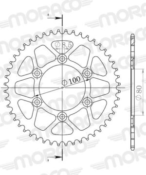 Couronne acier 48 dents – Rieju RR50 & Spike 50 (1999–2002) – Supersprox CS10448