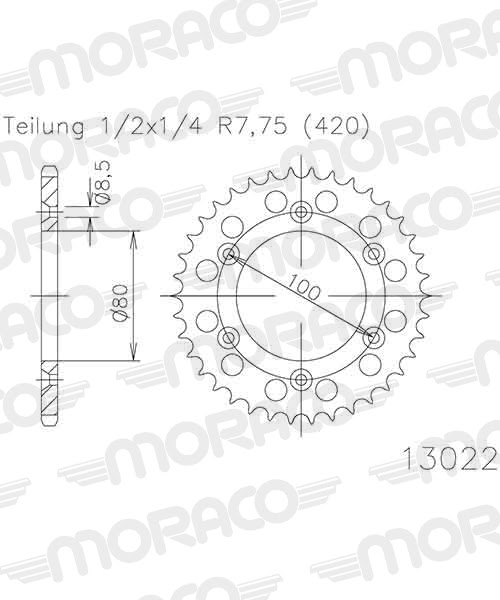 Couronne acier 54 dents pour – Supersprox – Réf CS10454