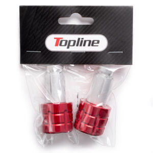 Embouts de guidon universels moto Ø13-17 mm – Alu rouge anodisé – Topline