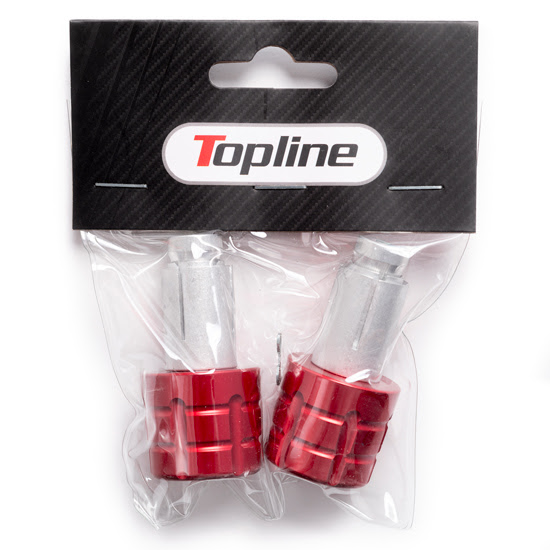 Embouts de guidon universels moto Ø13-17 mm – Alu rouge anodisé – Topline