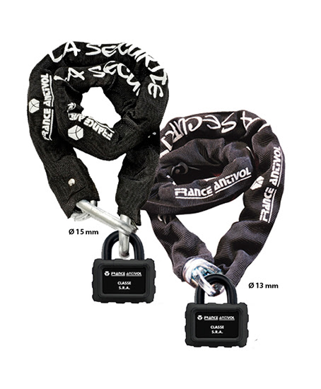 Chaîne Antivol moto SRA 120 cm – France Antivol – ELITE MINI C15120