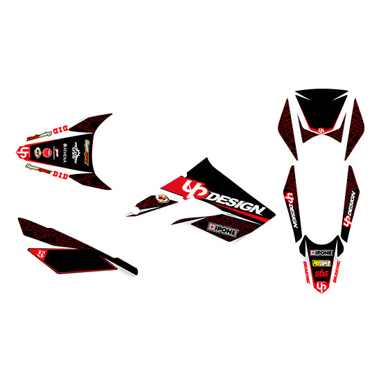 Kit déco pour DERBI DRD XTREME 2011-2016 – UP DRAFT noir/rouge
