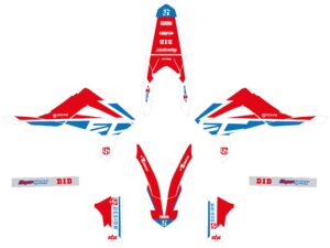Kit déco moto GasGas EC125 à EC300 (2014-2017) – Rouge – UP