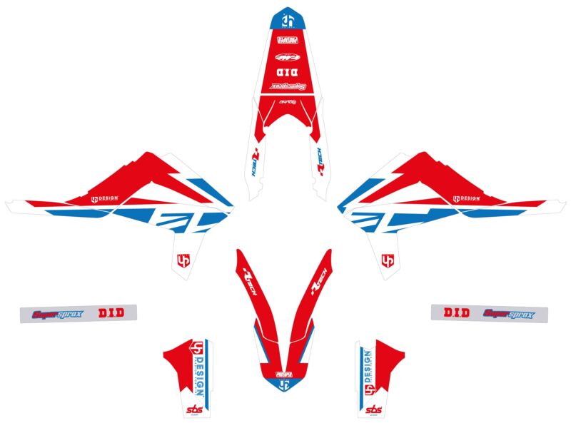 Kit déco moto GasGas EC125 à EC300 (2014-2017) – Rouge – UP