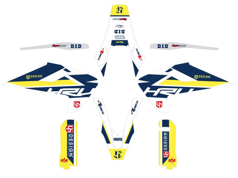 Kit déco moto Husqvarna TE250 / TE250i / TE300 / TE300i (2017-2019) – UP Design ROUND Blanc