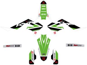 Kit déco motocross Kawasaki KX450 F 2020-2022 – UP Design ROUND – Vert
