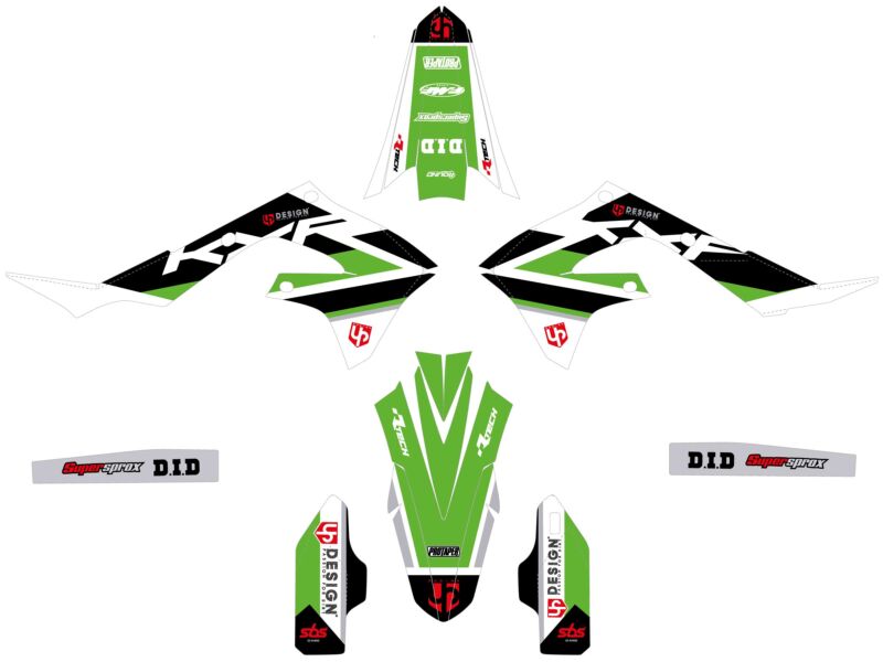 Kit déco motocross Kawasaki KX450 F 2020-2022 – UP Design ROUND – Vert