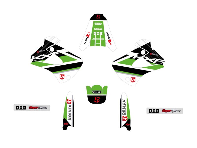 Kit déco Kawasaki KX 85 (2002-2013) – UP Design ROUND Vert – Vinyle Kutvek