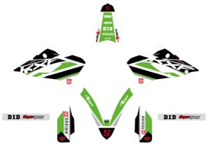 Kit déco Kawasaki KX85 (2022-2023) – UP ROUND Vert – Compatible KX085A / KX085B