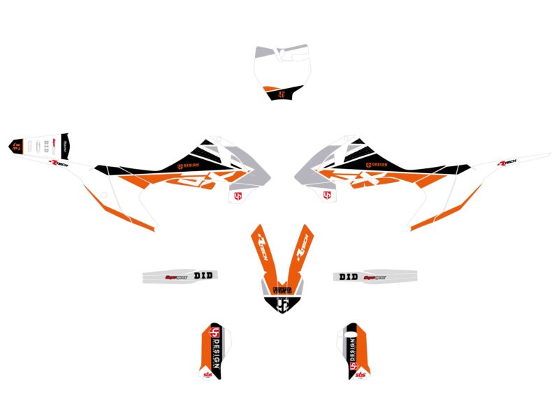 Kit déco pour KTM SX 65 – 2016 à 2018 – UP ROUND Orange