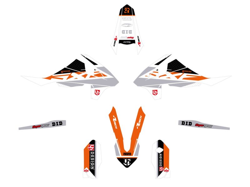 Kit déco moto KTM SX 85 (2018-2023) – UP ROUND Orange – Stickers Kutvek