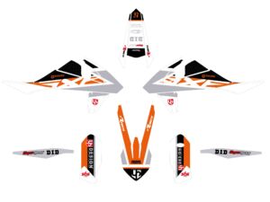 Kit déco KTM SX / SX-F 125-450 (2017-2018) – UP – Modèle ROUND Orange