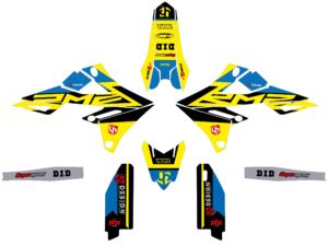 Kit déco Suzuki RM-Z 250 RJ41A (2007–2009) – Jaune – Marque UP