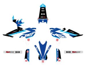 Kit déco moto Yamaha WR450 F 2007–2011 – Vinyle ROUND bleu – UP