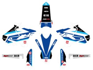 Kit déco Yamaha YZ125/YZ250 2009-2014 – UP ROUND Bleu