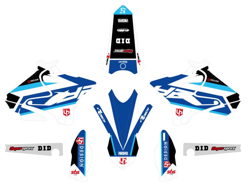 Kit déco Yamaha YZ125 / YZ250 (2015-2020) – Bleu – UP Design