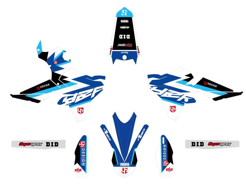 Kit déco motocross Yamaha YZ450 F (2010 à 2013) – UP Design ROUND Bleu