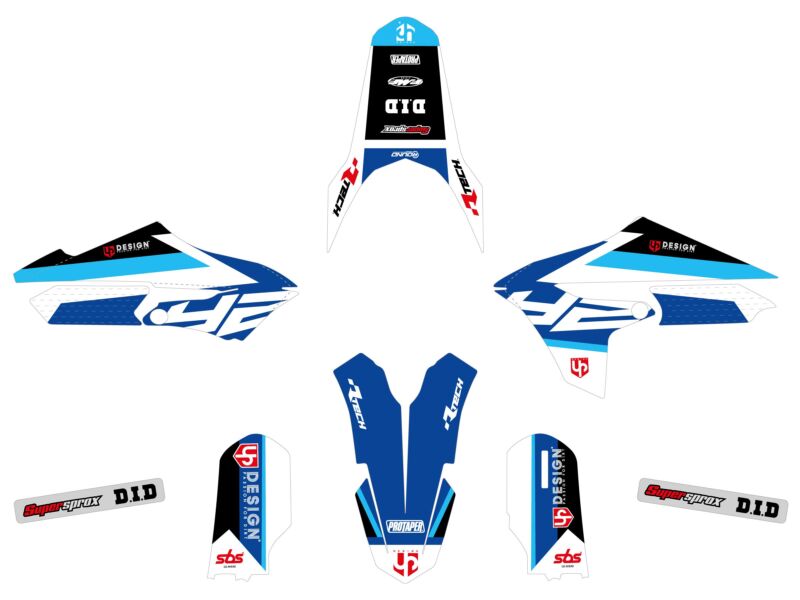 Kit déco YAMAHA YZ 65 (2018-2022) – Design ROUND Bleu – UP