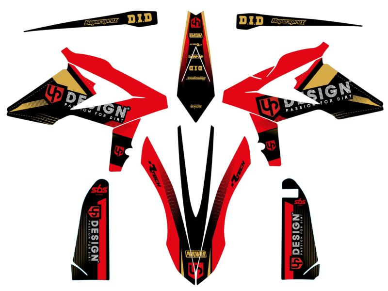 Kit déco moto BETA RR Enduro 2013-2017 – Série Spike noir rouge – UP