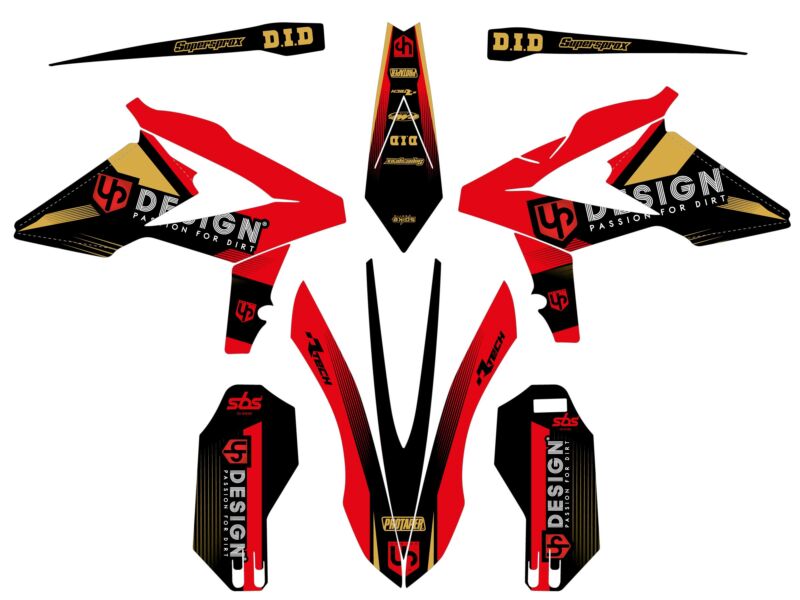 Kit déco pour BETA RR 125-480 Enduro 2019 – SPIKE Noir-Rouge – UP