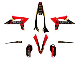 Kit déco BETA RR 125/200/250/300/350/390/430/480 (2020-2022) – Marque UP – Design SPIKE Noir-Rouge