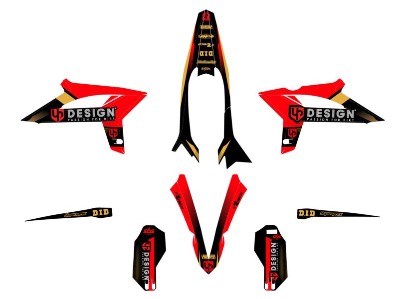 Kit déco BETA RR 125/200/250/300/350/390/430/480 (2020-2022) – Marque UP – Design SPIKE Noir-Rouge