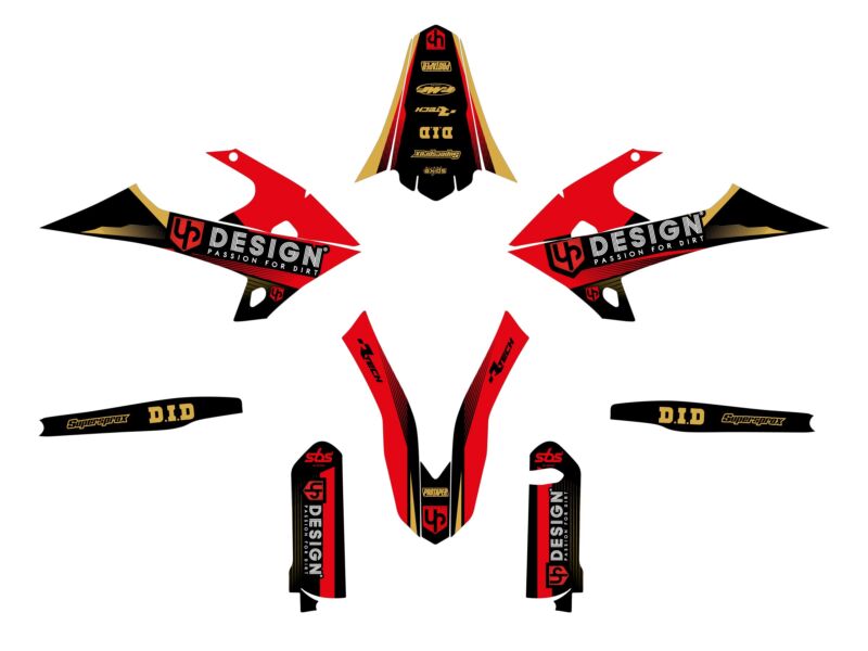 Kit déco GASGAS EC 200/250/300 (2018 à 2020) – UP Design SPIKE Noir-Rouge